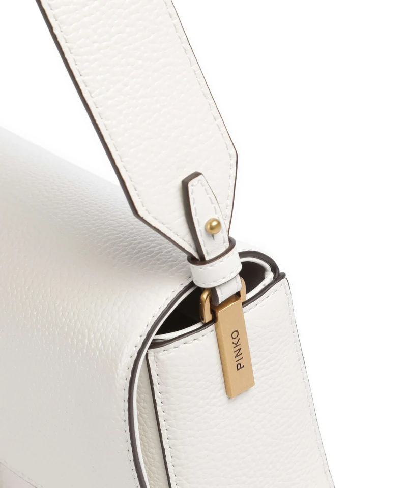 Pinko Love One Classic Slouchy Bolso de hombro bianco nembo/antique gold