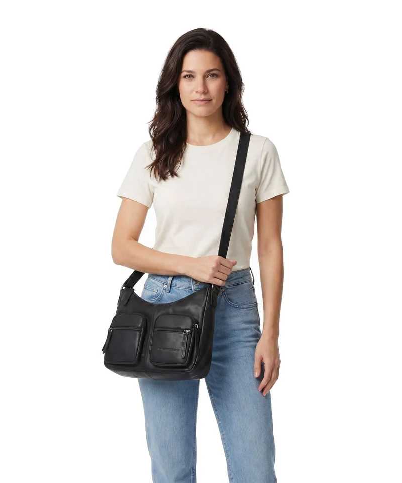 The Chesterfield Brand Wax Pull Up Cow Valenora Bolso de hombro black