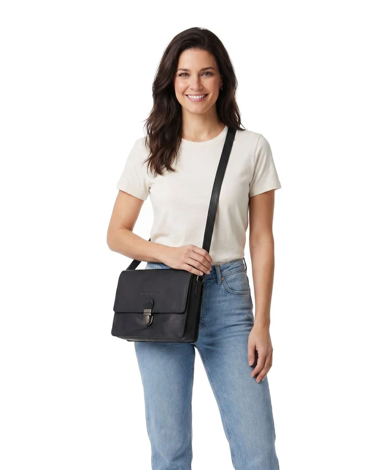 The Chesterfield Brand Wax Pull Up Cow Lunor Bolso de hombro black
