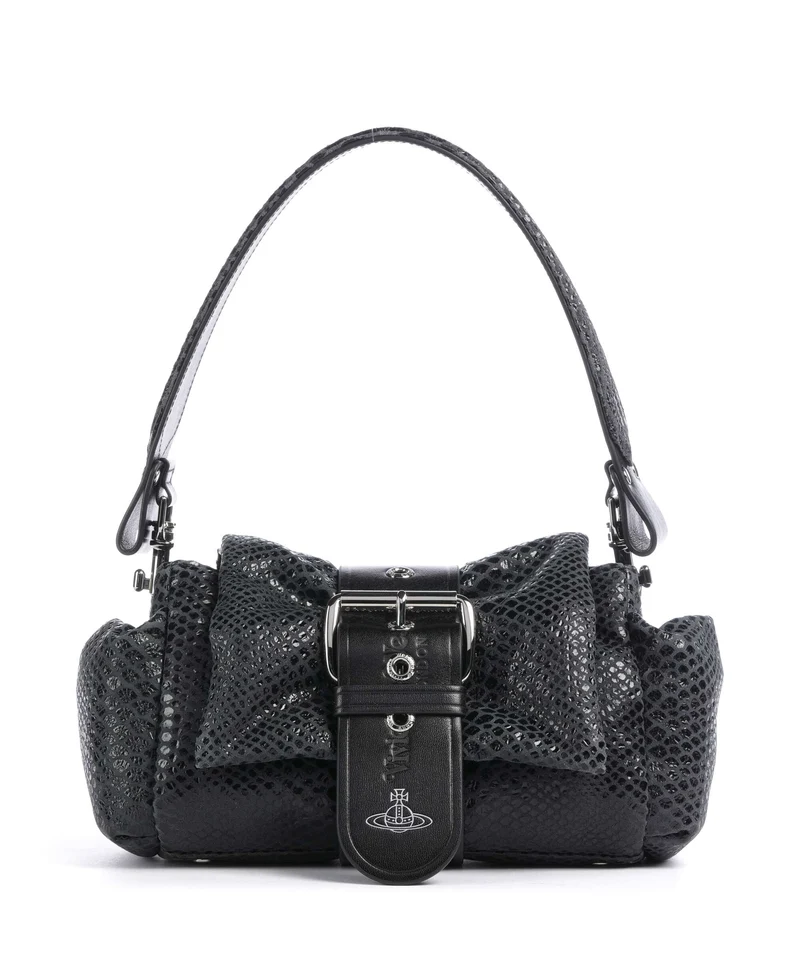 Vivienne Westwood Hazel Snake Effect Bolso de hombro dark grey
