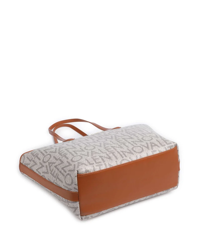 Valentino Bags Logo Bolsa shopping beige/naturale