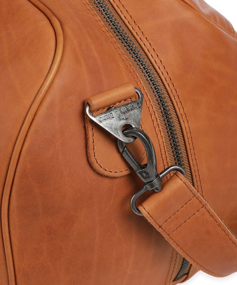 The Chesterfield Brand Wax Pull Up Cow Volenza Bolsa de fin de semana cognac