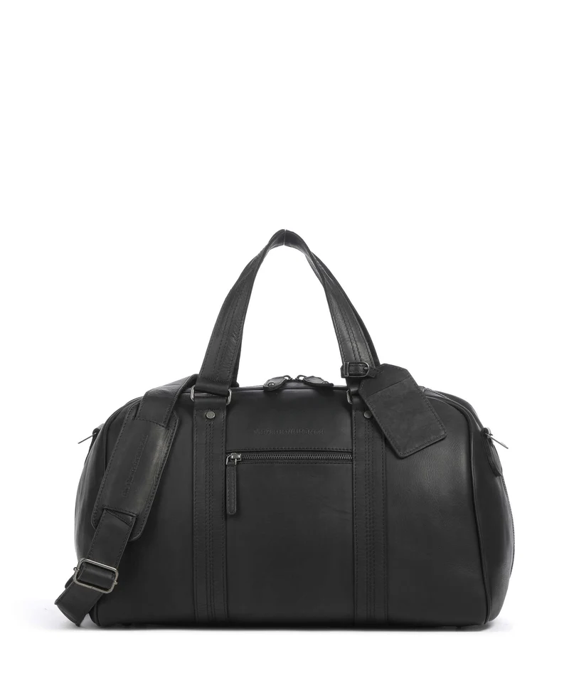The Chesterfield Brand Wax Pull Up Cow Volenza Bolsa de fin de semana black