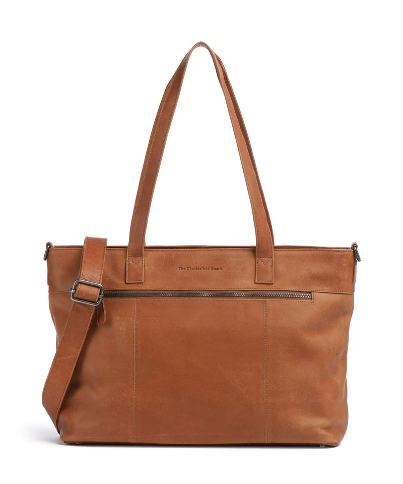 The Chesterfield Brand Wax Pull Up Cow Osira Bolsa shopping cognac