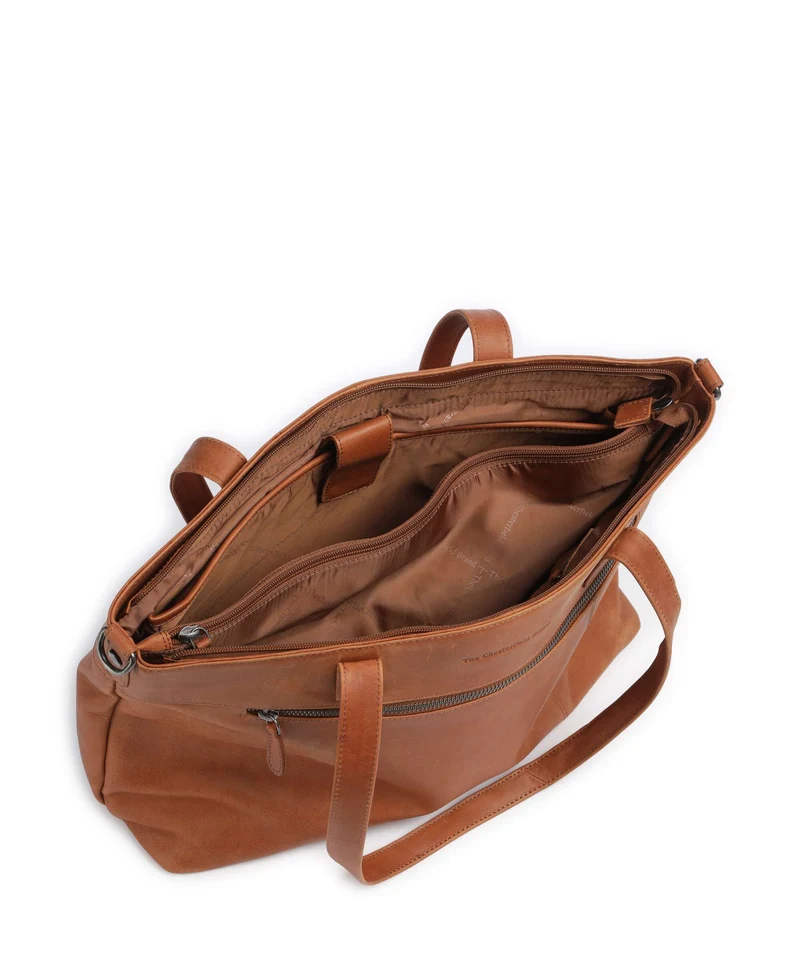 The Chesterfield Brand Wax Pull Up Cow Osira Bolsa shopping cognac