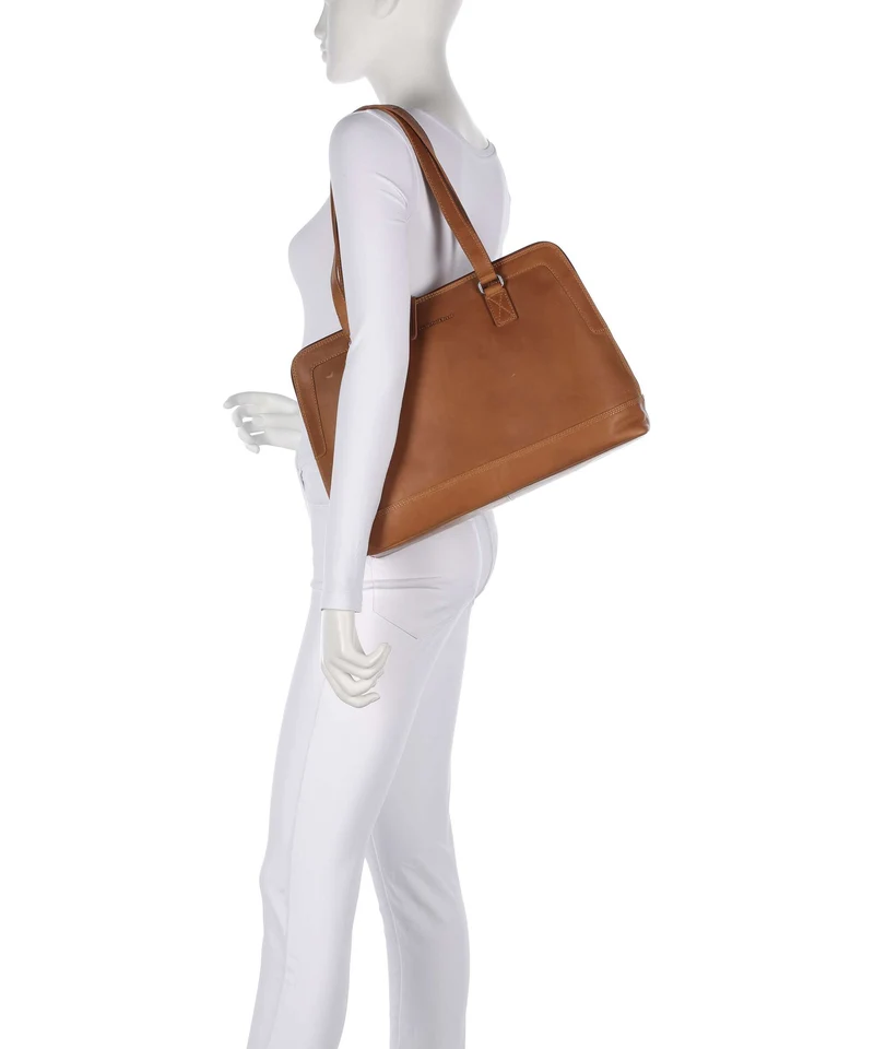 The Chesterfield Brand Wax Pull Up Cow Elvar Bolso de hombro cognac