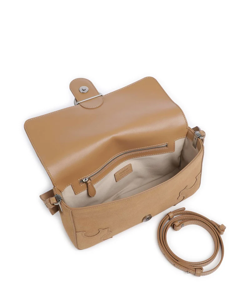 Pinko Love One Classic Slouchy Bolso de hombro beige/scoiattolo/old silver