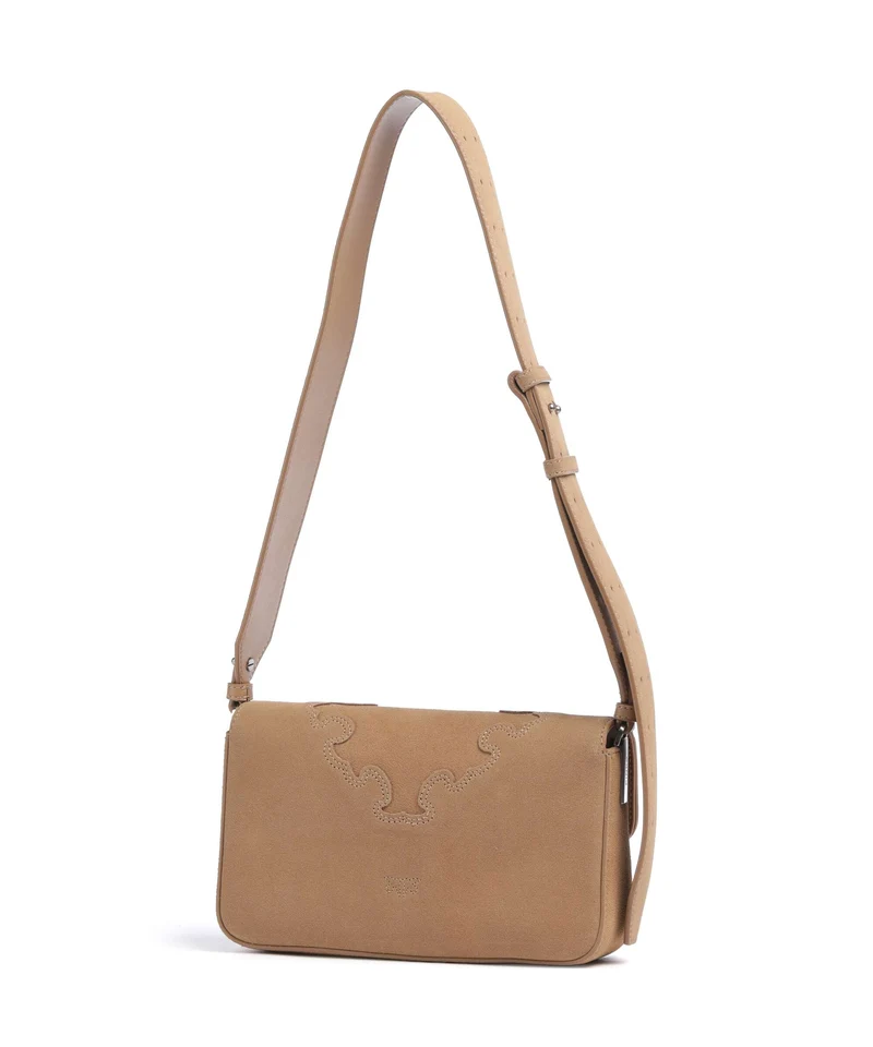 Pinko Love One Mini Slouchy Bandolera beige/scoiattolo/old silver