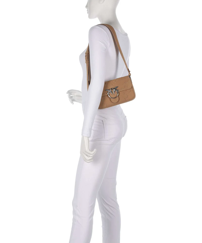 Pinko Love One Mini Slouchy Bandolera beige/scoiattolo/old silver