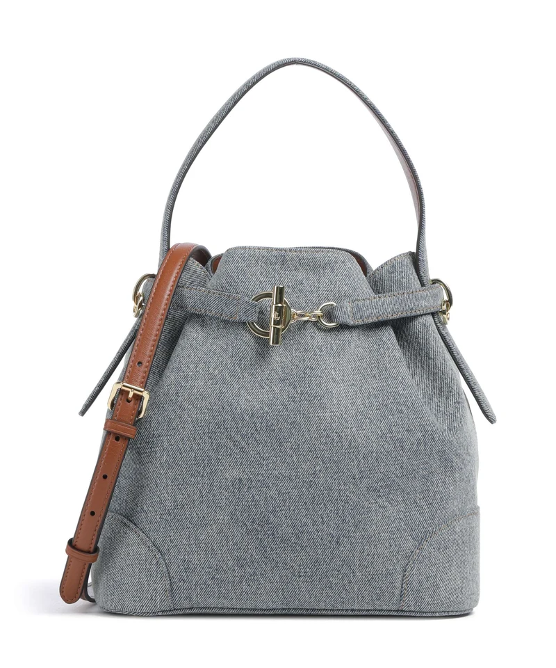 Lauren Ralph Lauren Blaike Medium Bucket bolso de mano blue/lauren tan