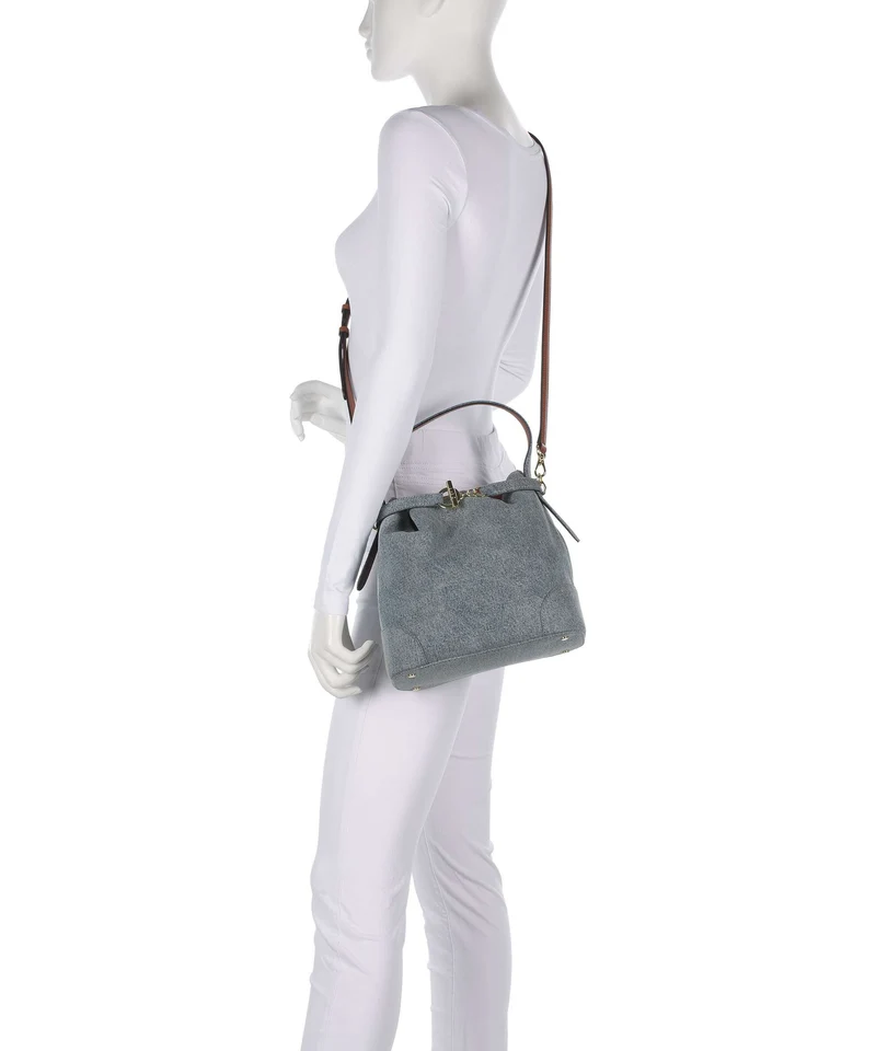 Lauren Ralph Lauren Blaike Medium Bucket bolso de mano blue/lauren tan
