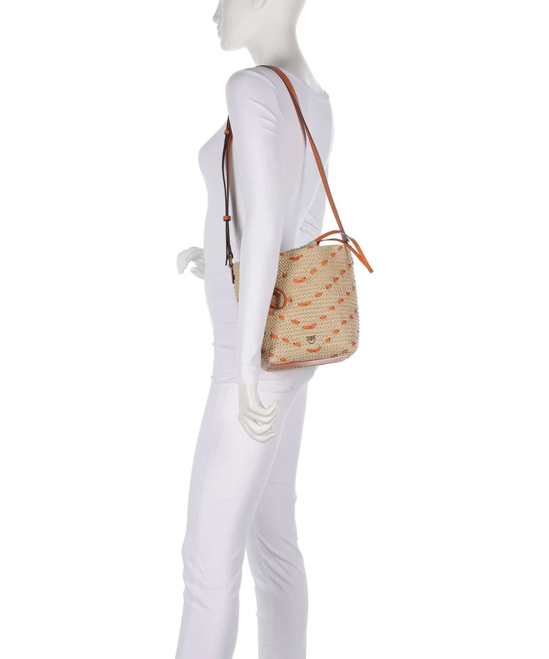 Pinko Bucket bolso de mano paglia/arancio/antique gold