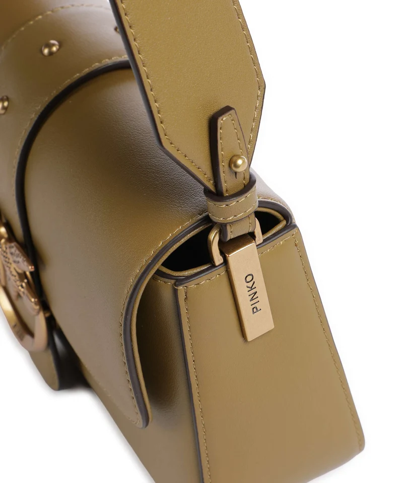Pinko Love One Mini Slouchy Bolso de hombro verde canguro/antique gold