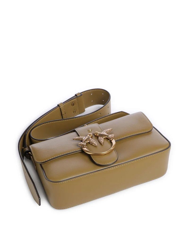 Pinko Love One Mini Slouchy Bolso de hombro verde canguro/antique gold