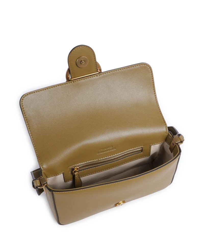 Pinko Love One Mini Slouchy Bolso de hombro verde canguro/antique gold