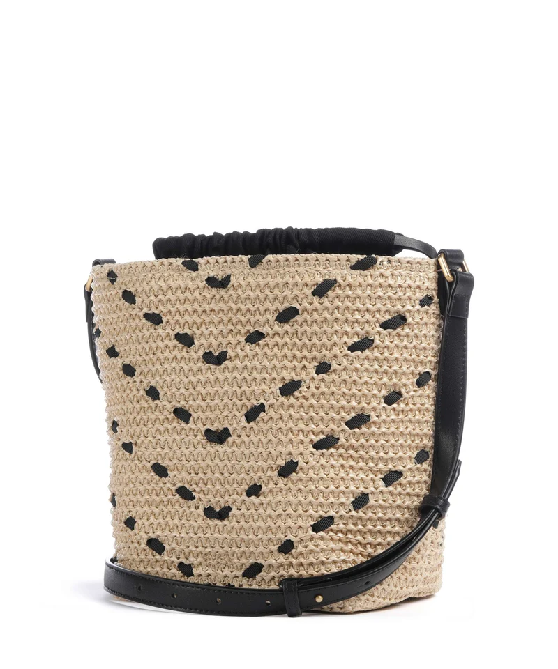 Pinko Bucket bolso de mano paglia/nero/antique gold