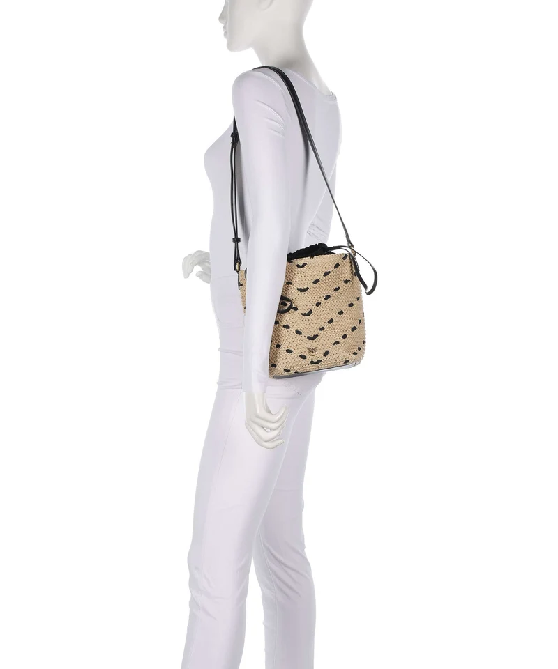 Pinko Bucket bolso de mano paglia/nero/antique gold