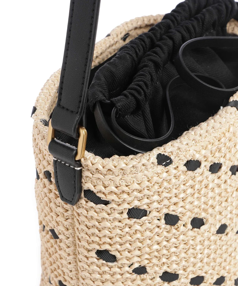 Pinko Bucket bolso de mano paglia/nero/antique gold