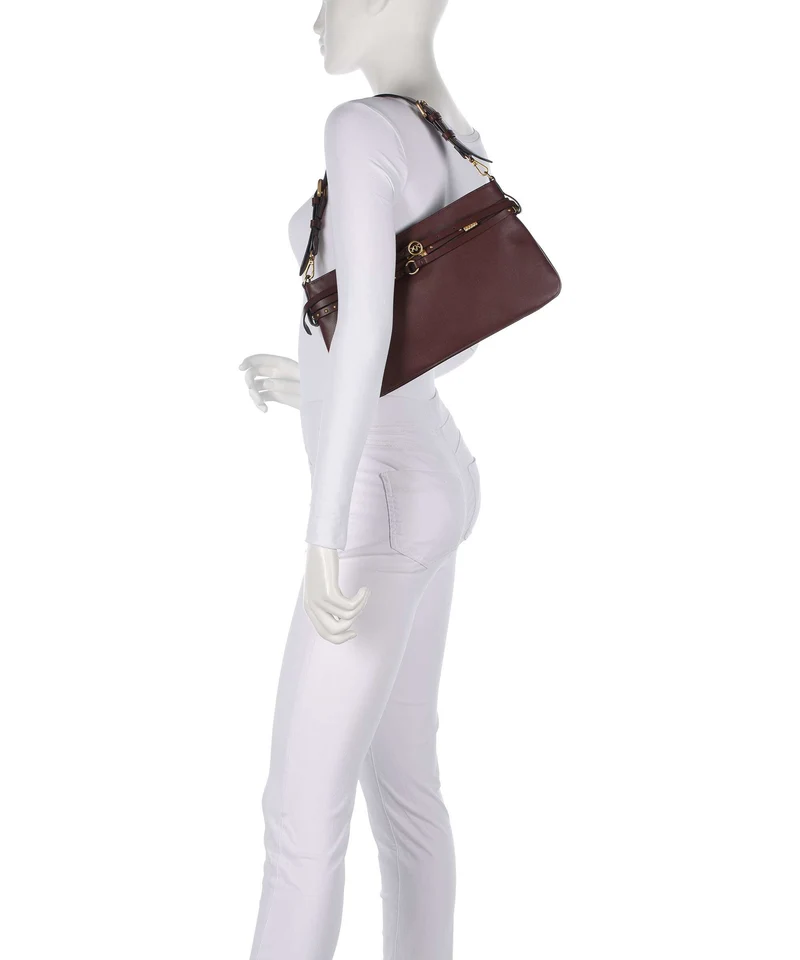 Pinko Belt Classic Bolso de hombro burgundy wine/antique gold