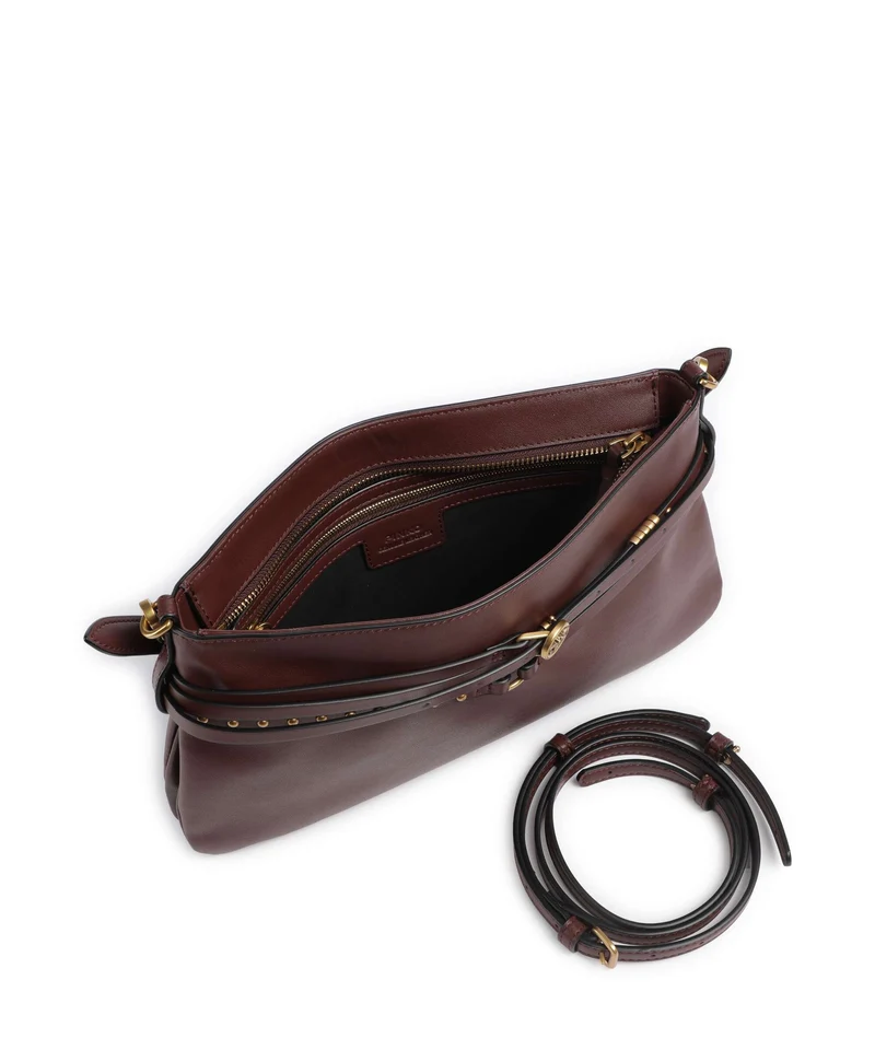 Pinko Belt Classic Bolso de hombro burgundy wine/antique gold