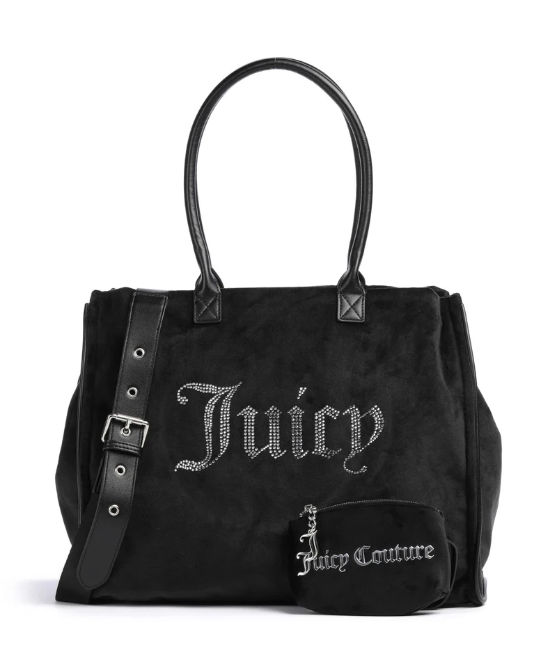 Juicy Couture Iris Velvet Rhinestones L Bolsa shopping black