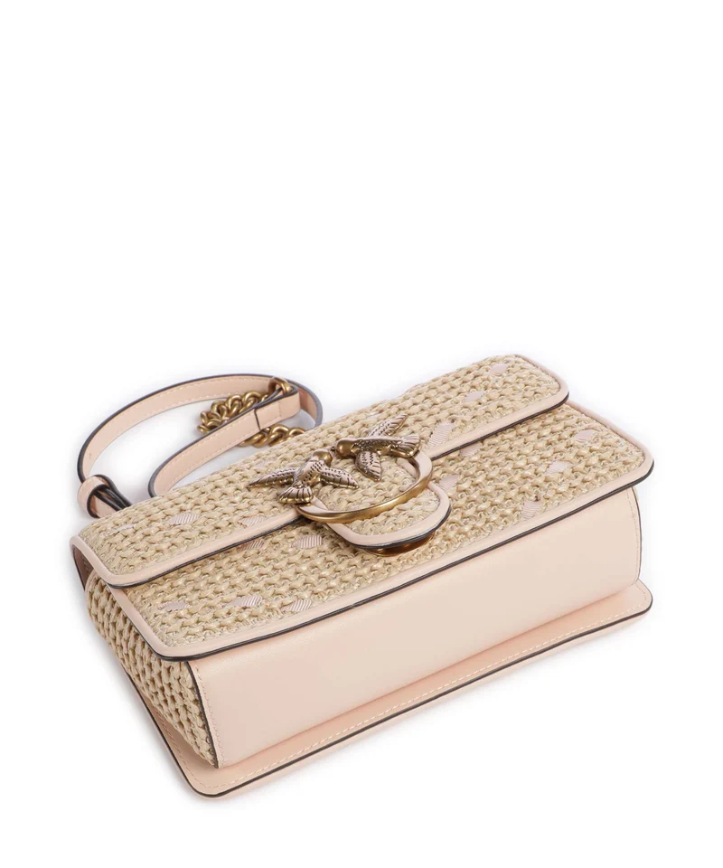 Pinko Love One Mini Bandolera paglia/rosa/antique gold