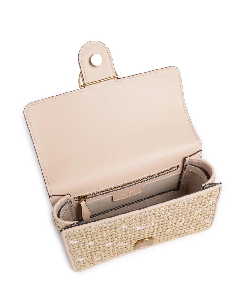Pinko Love One Mini Bandolera paglia/rosa/antique gold