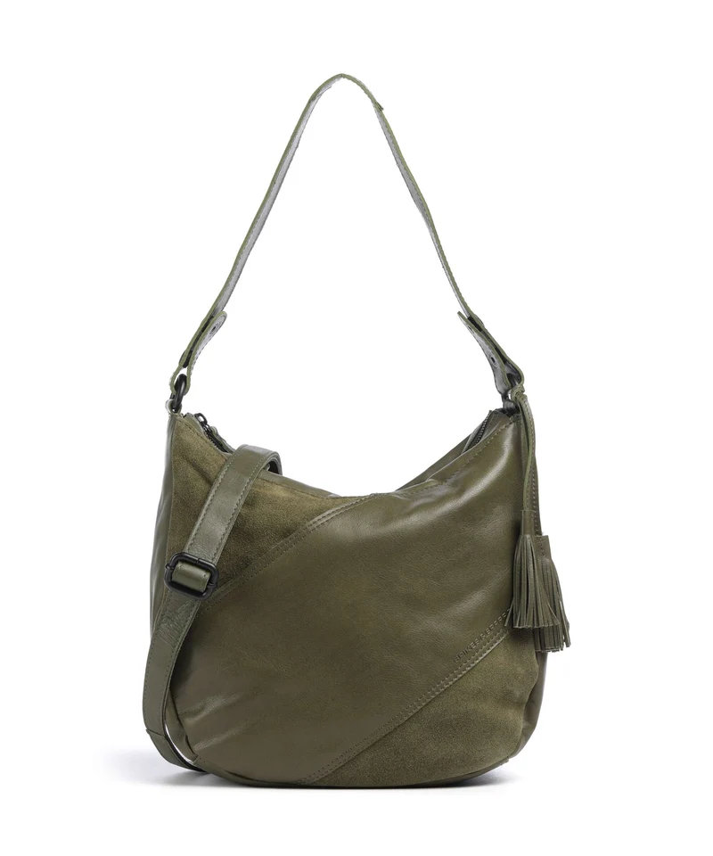 Spikes & Sparrow Suede Mix Natalia Bolso de hobo green