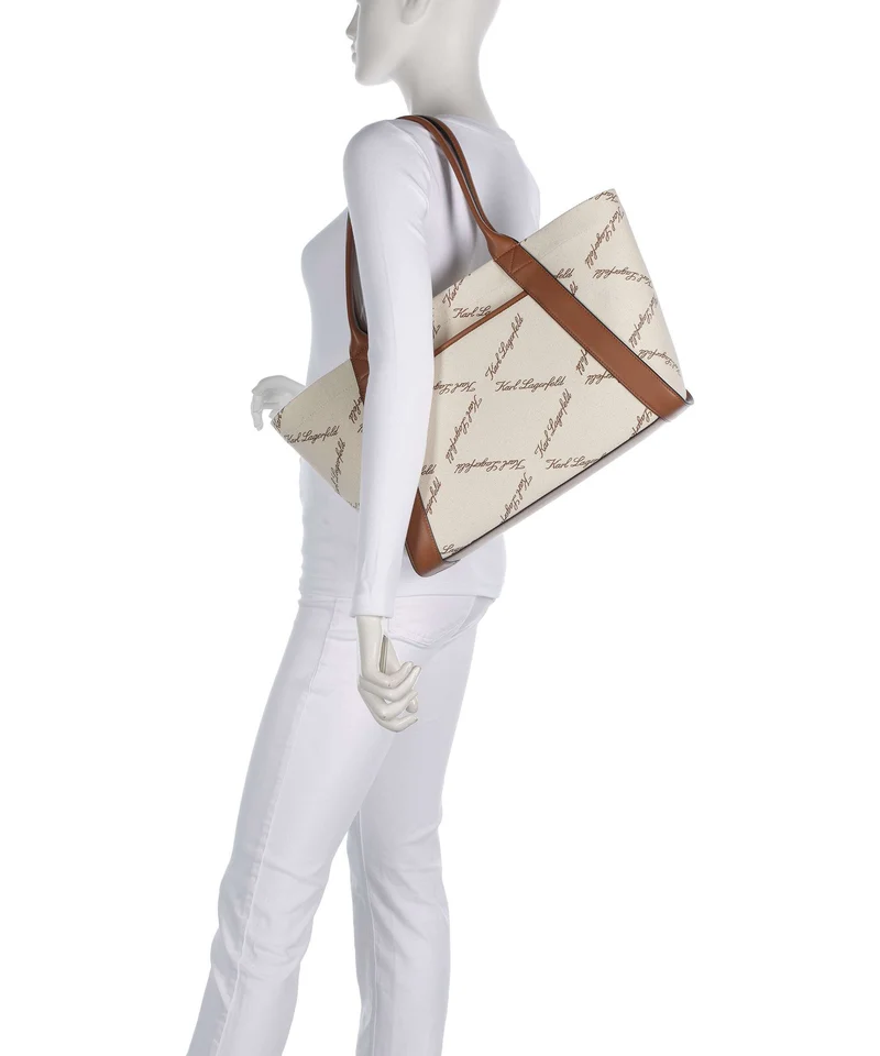 Karl Lagerfeld K/Ville Small Bolsa shopping natural canvas/tan