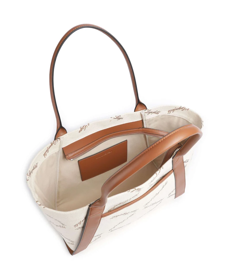 Karl Lagerfeld K/Ville Small Bolsa shopping natural canvas/tan
