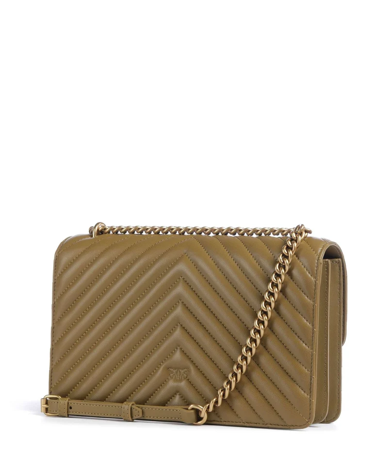 Pinko Love One Classic Bolso de hombro verde canguro/antique gold