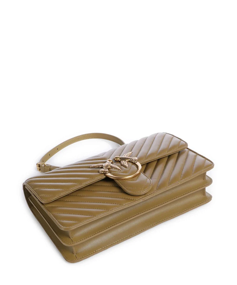 Pinko Love One Classic Bolso de hombro verde canguro/antique gold