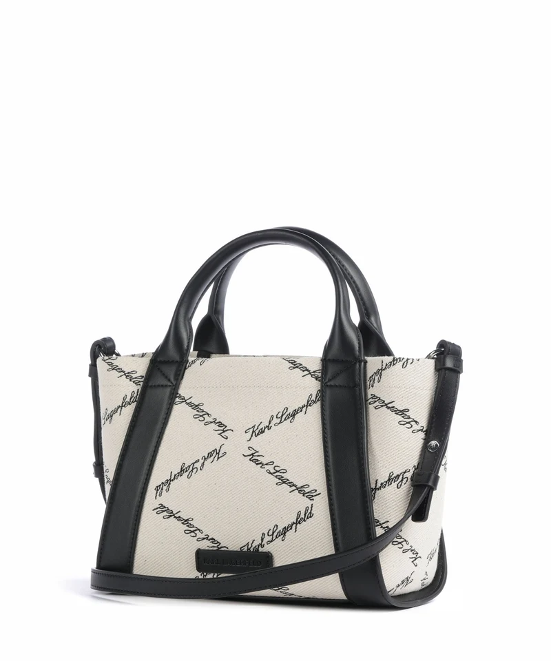 Karl Lagerfeld K/Ville Small Bolso de mano natural canvas/black
