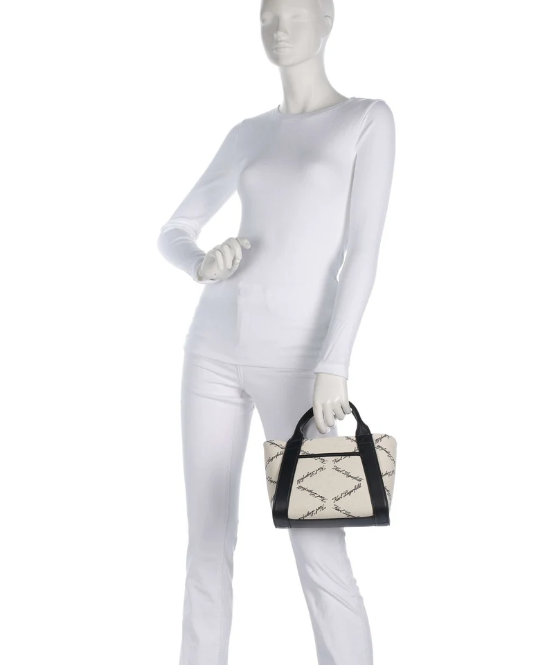 Karl Lagerfeld K/Ville Small Bolso de mano natural canvas/black
