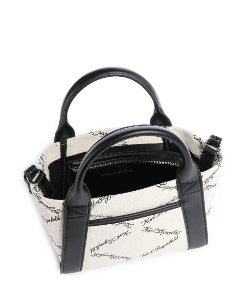 Karl Lagerfeld K/Ville Small Bolso de mano natural canvas/black