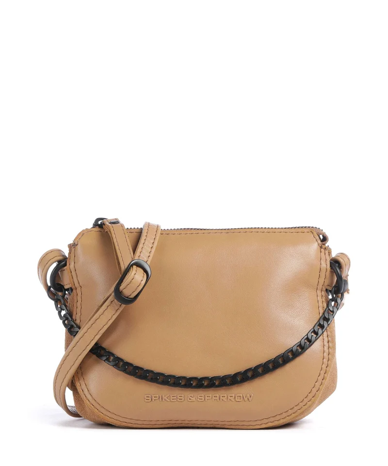 Spikes & Sparrow Suede Mix Delaine Bandolera camel