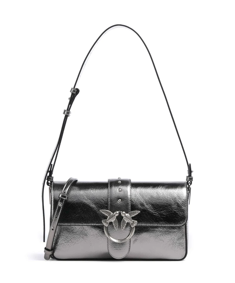 Pinko Love One Classic Slouchy Bolso de hombro antracite/old silver
