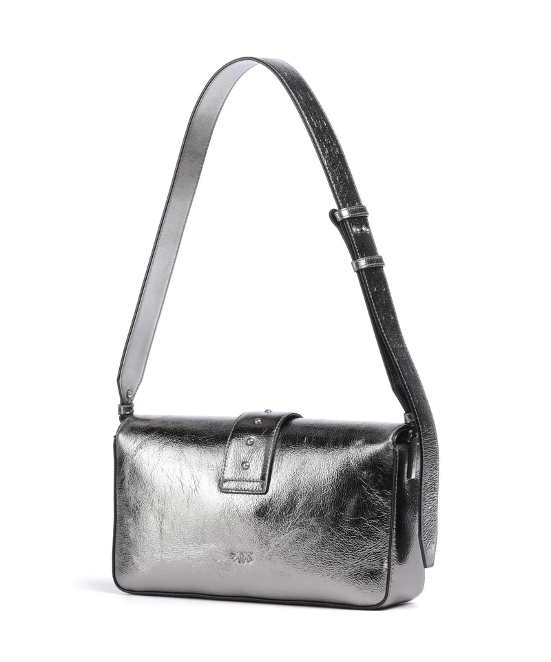Pinko Love One Classic Slouchy Bolso de hombro antracite/old silver