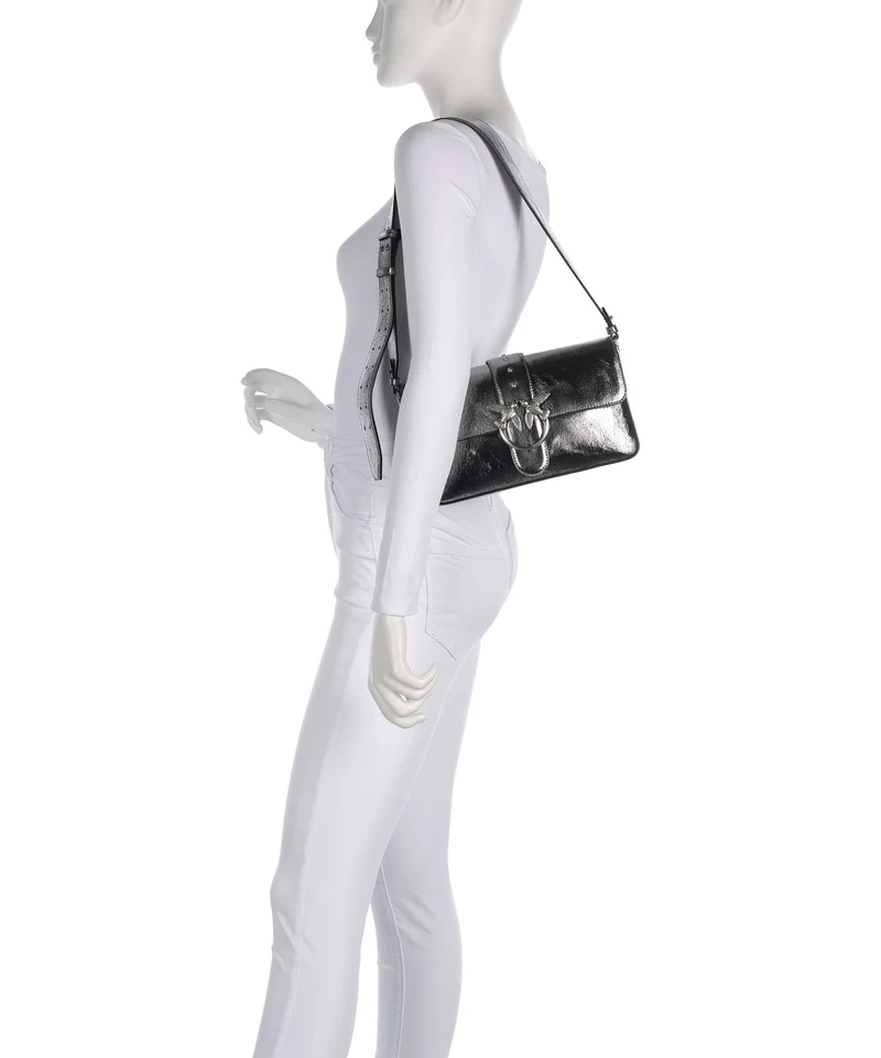 Pinko Love One Classic Slouchy Bolso de hombro antracite/old silver