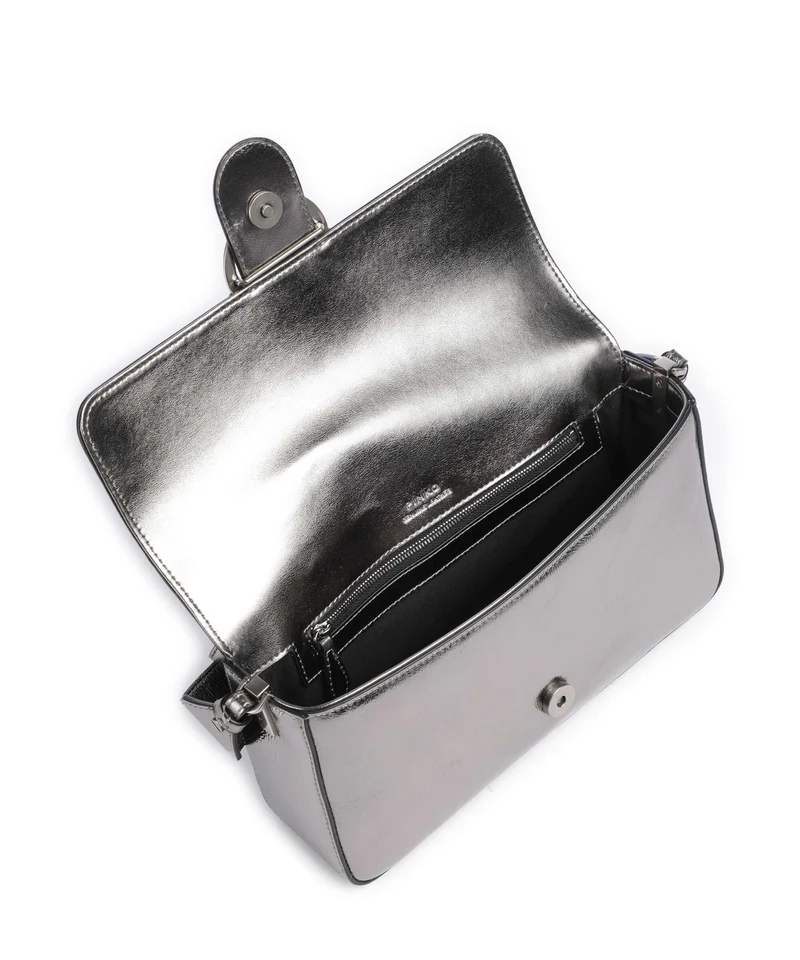 Pinko Love One Classic Slouchy Bolso de hombro antracite/old silver