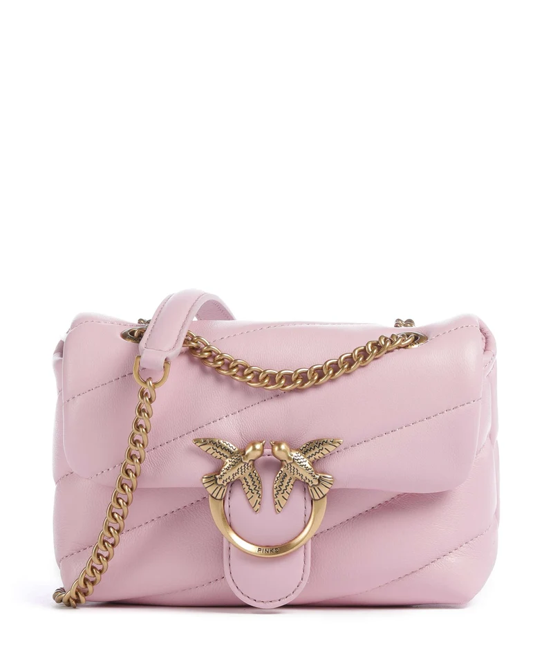 Pinko Love Puff Baby Bolso de hombro rosa chiaro/antique gold