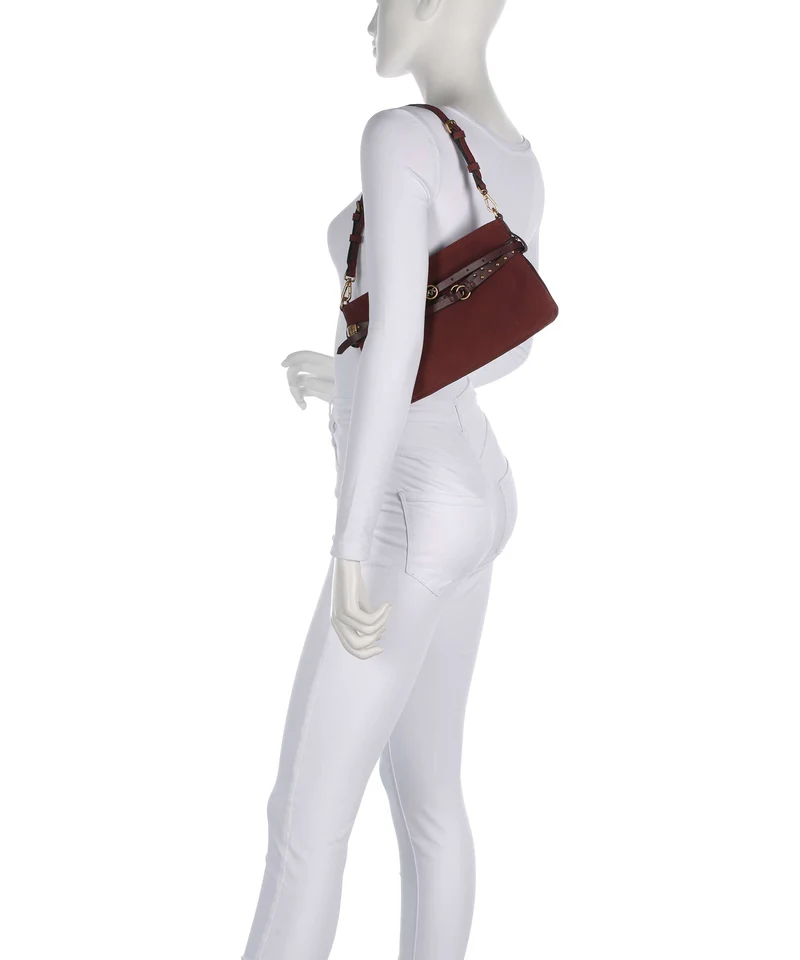 Pinko Belt Mini Bolso de hombro burgundy wine/antique gold