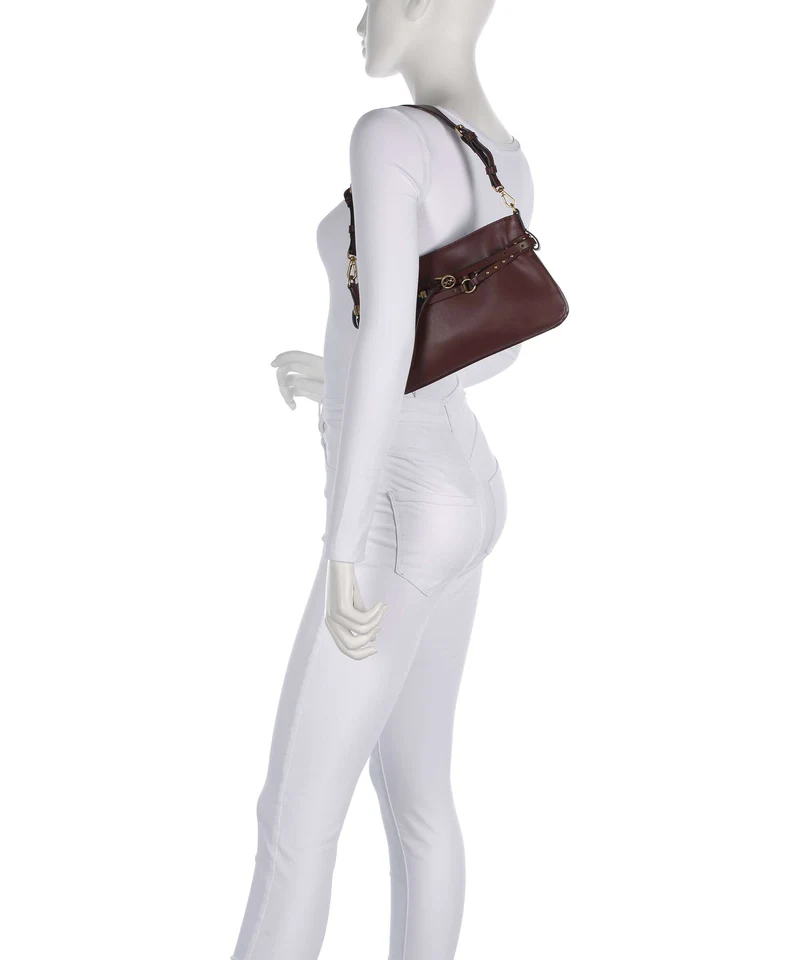 Pinko Belt Mini Bolso de hombro burgundy wine/antique gold