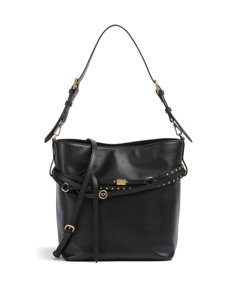 Pinko Belt Classic Bucket bolso de mano nero/antique gold