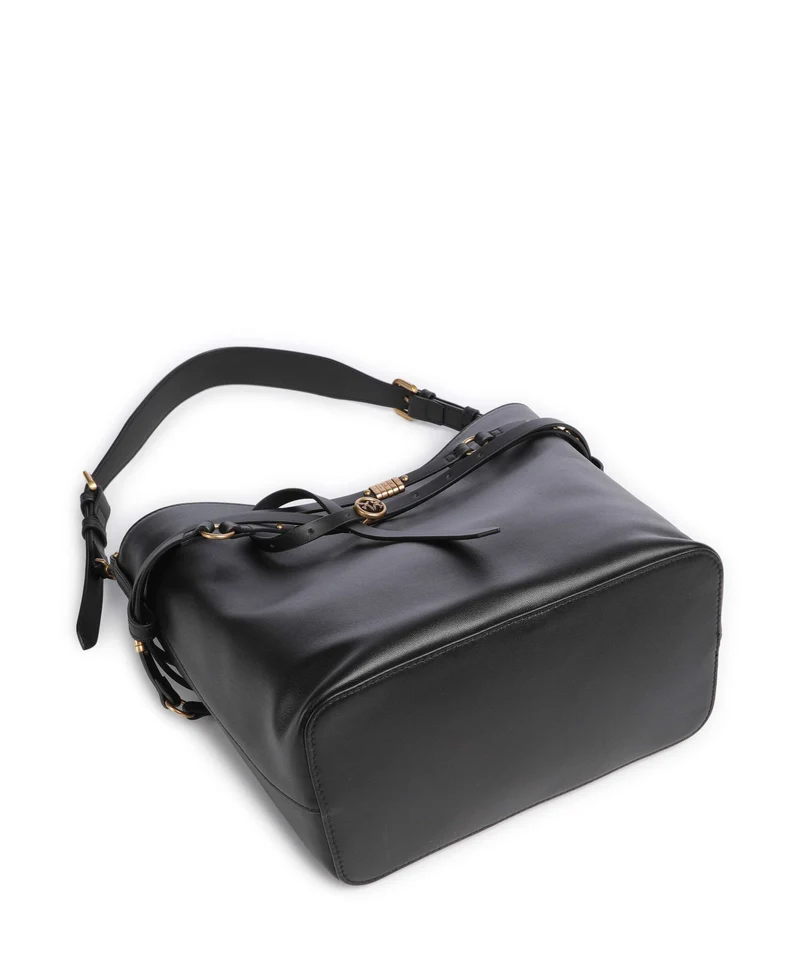 Pinko Belt Classic Bucket bolso de mano nero/antique gold
