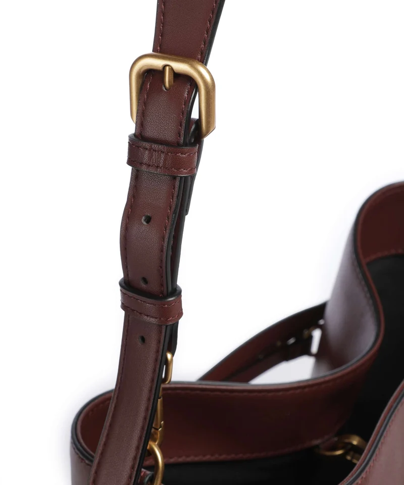 Pinko Belt Classic Bucket bolso de mano burgundy wine/antique gold