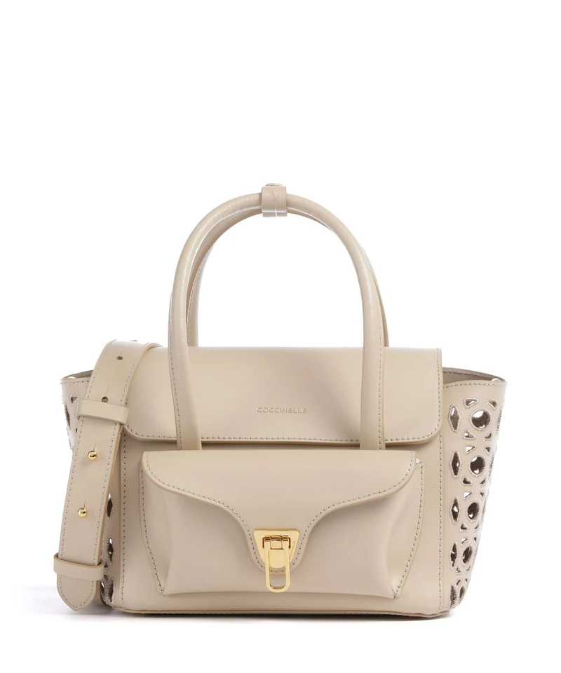 Coccinelle Beat Double Monogram Bolso de mano sandshell