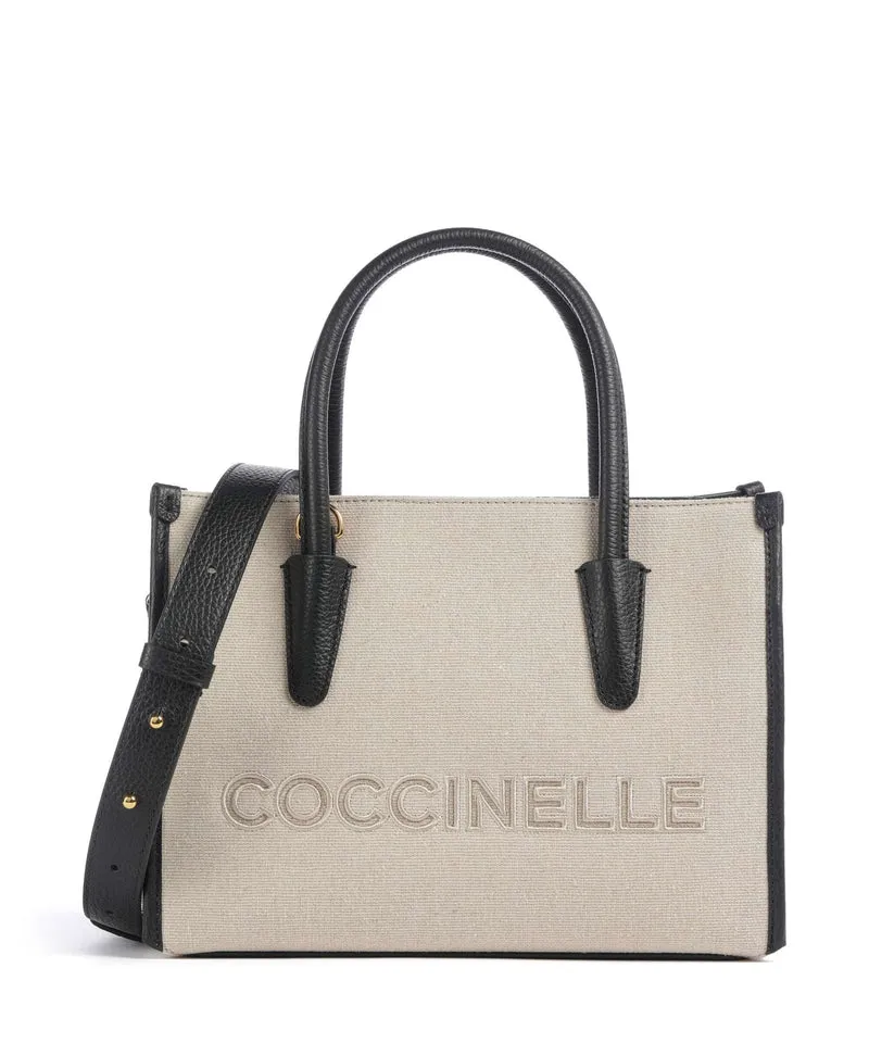 Coccinelle Myrtha Canvas Bolso de mano natural/noir