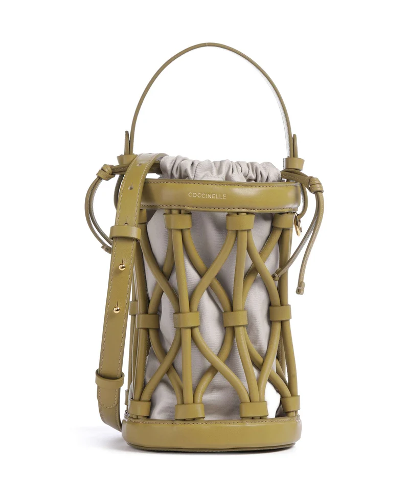 Coccinelle Koi Bucket bolso de mano seagrass