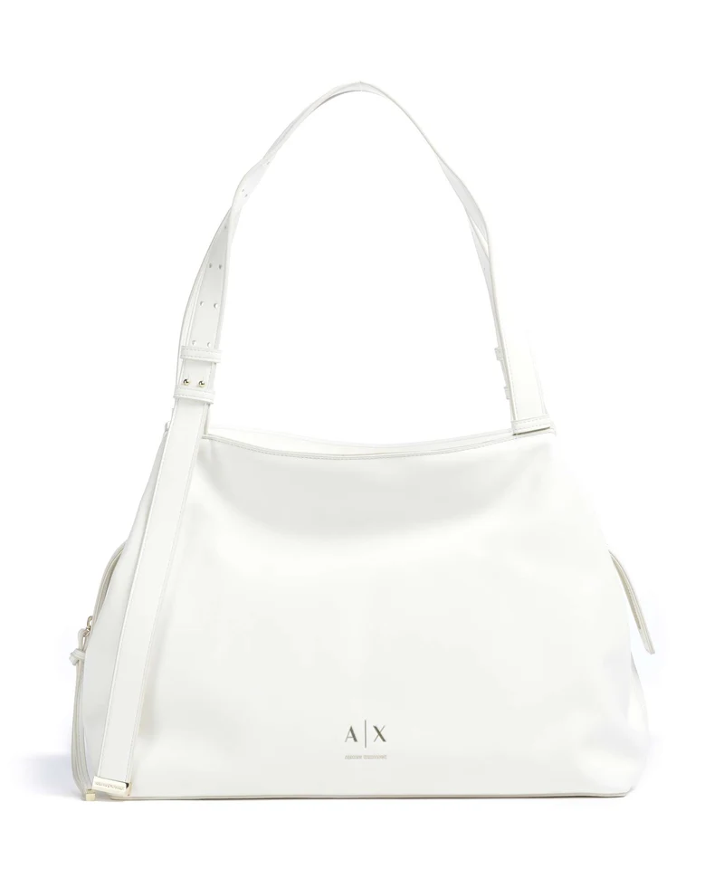Armani Exchange Alice M Bolso de hobo off white